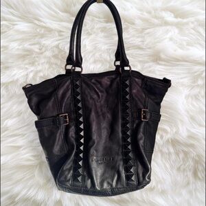 Liebeskind Berlin Limited Edition Studded Black Leather "New York" Tote Bag